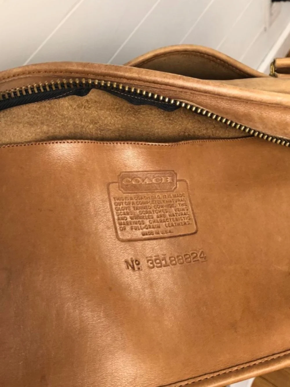 Vintage Coach Made in USA Glovetanned Leather Tan Shoulder Bag
